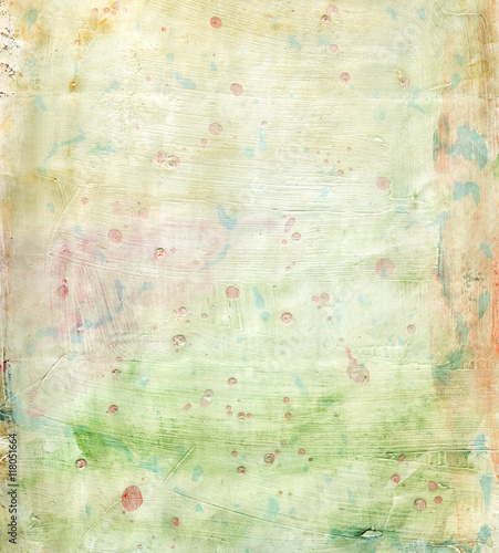 Abstract background texture with faded green watercor brush strokes photo