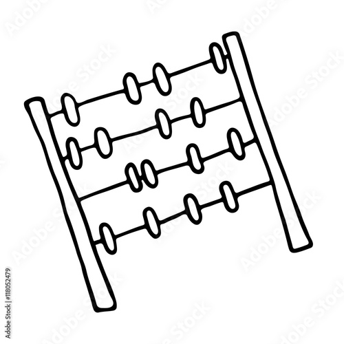 Abacus icon. Outlined on white background