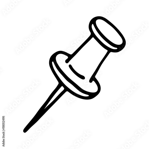 Push pin icon. Outlined