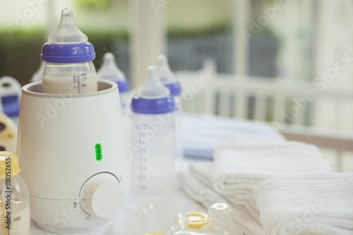 Bottle and baby food warmer with Copy Space