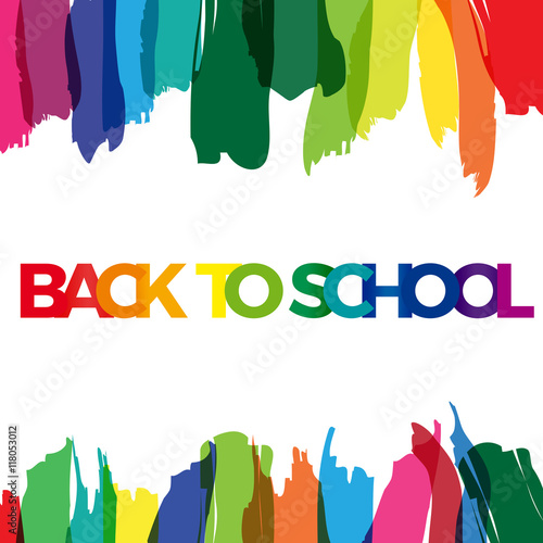 Vector colorful text back to school