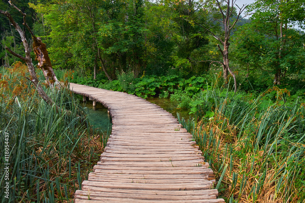 Obraz premium Wooden Trail in Plitvice, Croatia