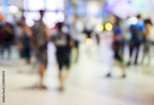 Abstract blurred background of people are walking in the shoppin
