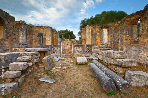 Pheidias' workshop and paleochristian basilica in the archaeological site of Ancient Olympia.