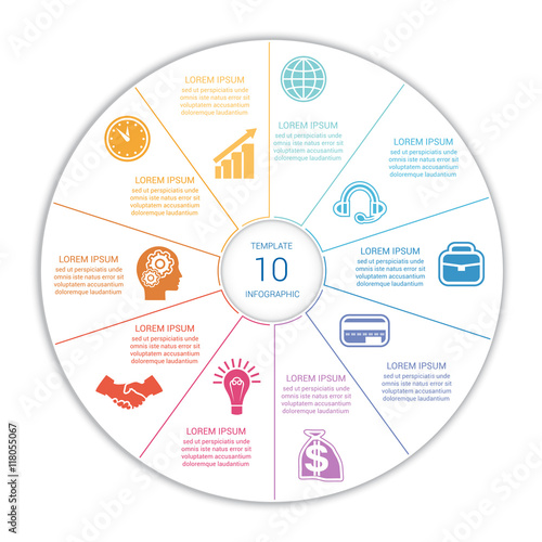 infographic from colored lines ten position