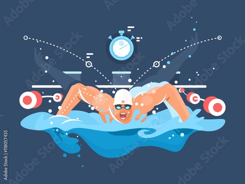 Swimmer in competition