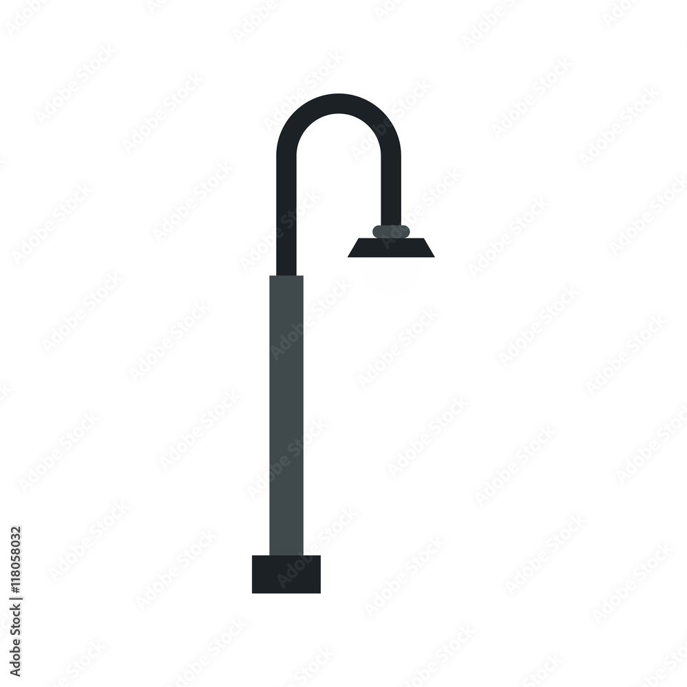 Street light icon in flat style on a white background Street light icon in flat style on a white background