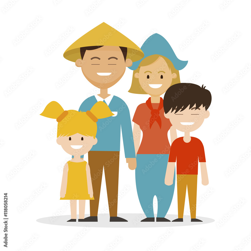 Ethnic family father Chinese, mother European Ethnic family father Chinese, mother European