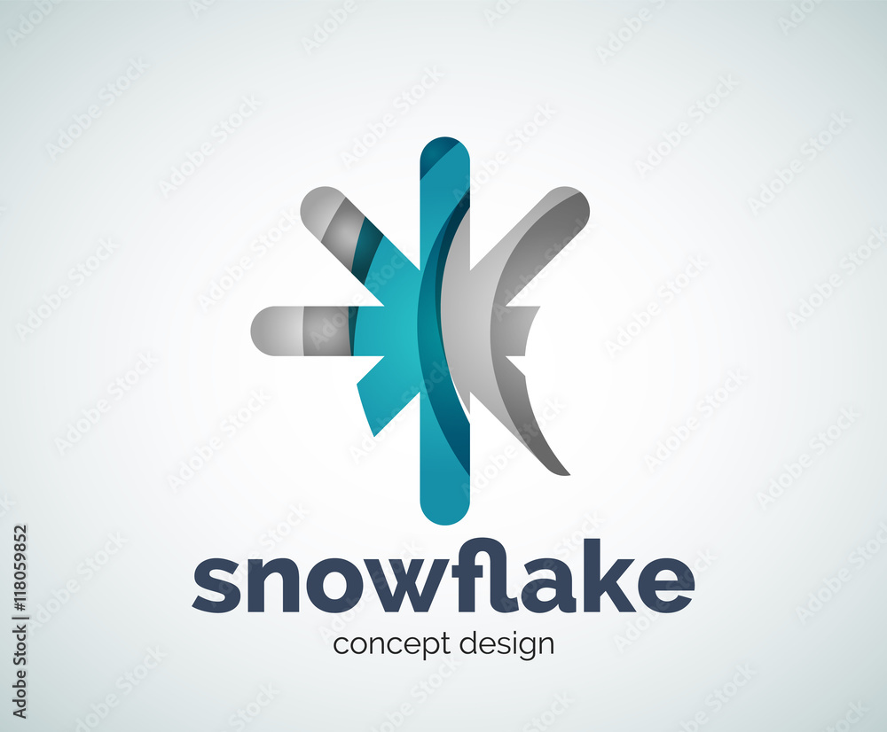 Vector Christmas snowflake logo template Vector Christmas snowflake logo template