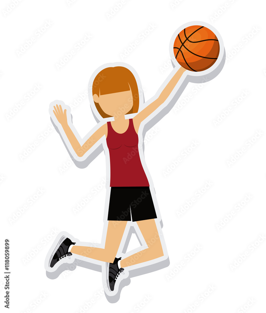 person figure athlete basketball sport icon vector illustration design