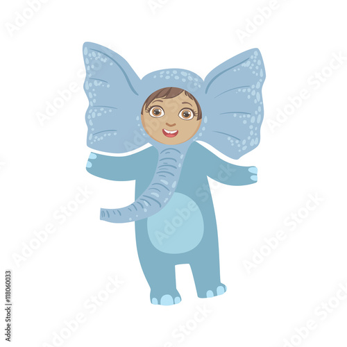 Boy Wearing Elephant Animal Costume