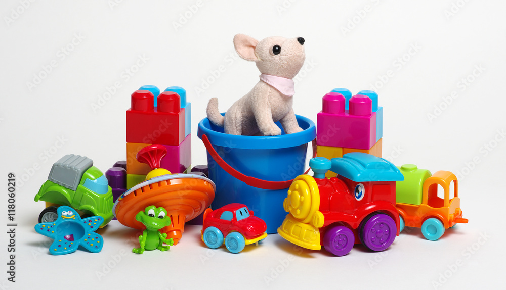 Toys on a white Toys on a white
