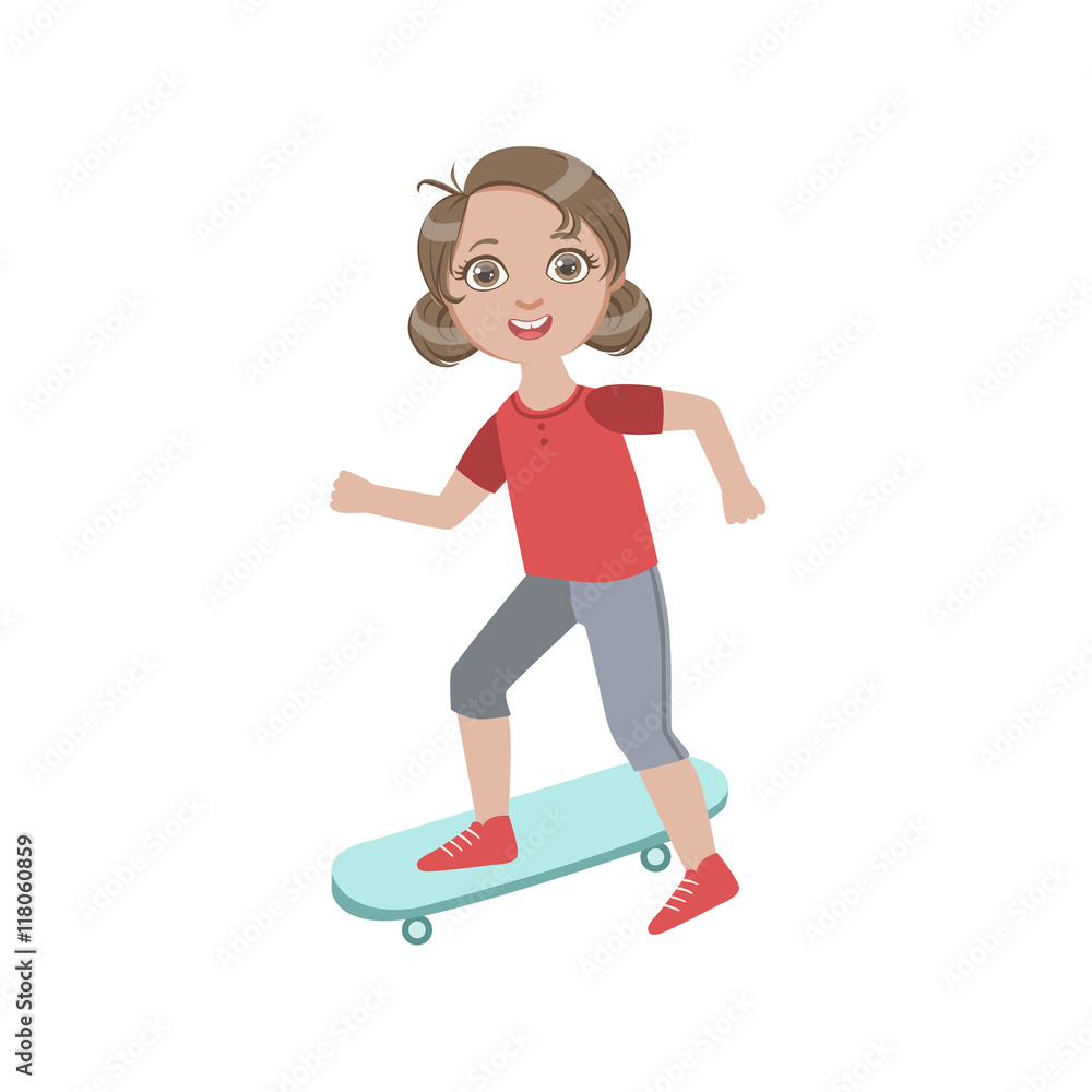 Boyish Girl Sketeboarding