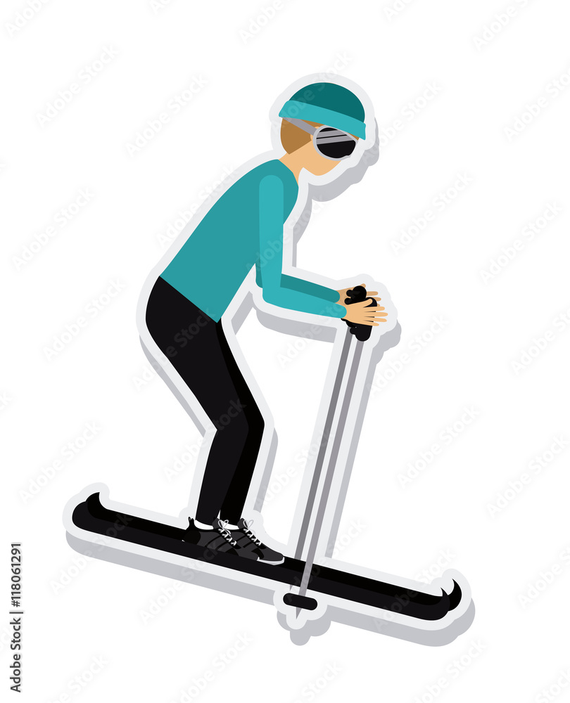 person figure athlete ski sport icon vector illustration design person figure athlete ski sport icon vector illustration design