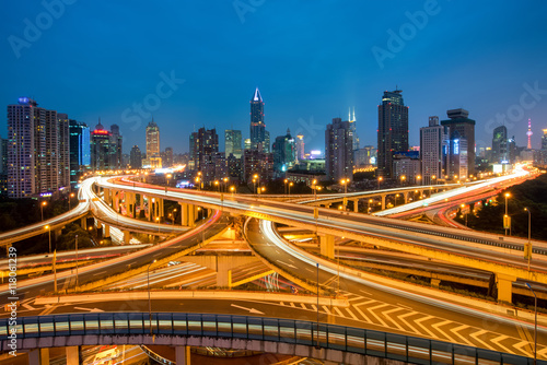 Shanghai elevated road junction in China