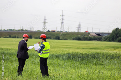 construction two man in the field