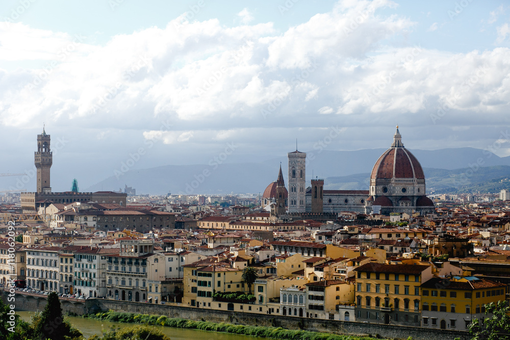 A great cityscape of Florence pictured from the hill