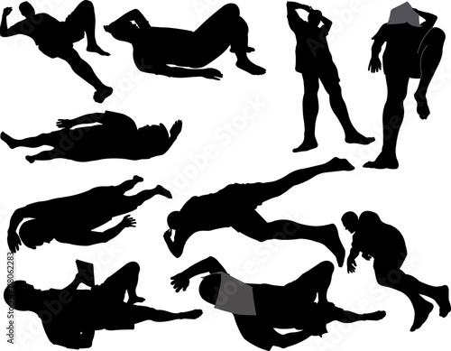 sleeping man vector silhouette