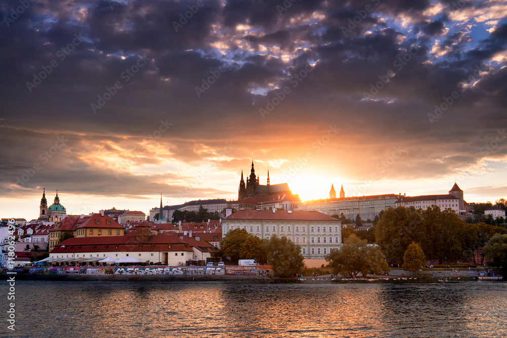 Prague Castle at Sunset, Prague, Czech Republic. Personal artistic photographic style applied.