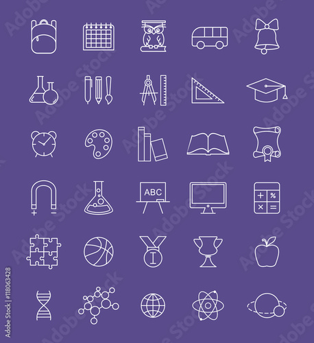 Outline icon collection - School education