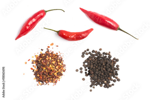Black pepper and Calabrian pepper.
