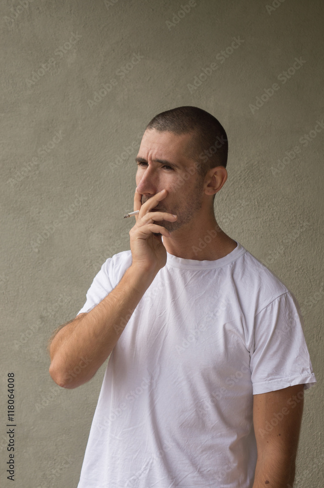 Man smoking cigarette Man smoking cigarette