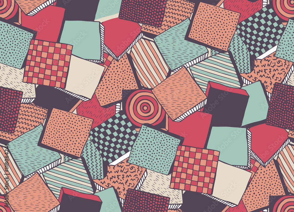 Seamless pattern with hand drawn abstract blocks Seamless pattern with hand drawn abstract blocks