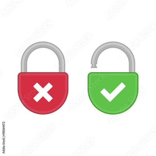 Lock open and closed icon