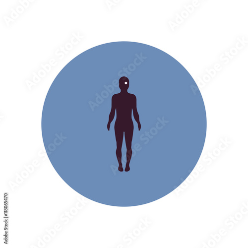 stylish icon in color circle body eye 