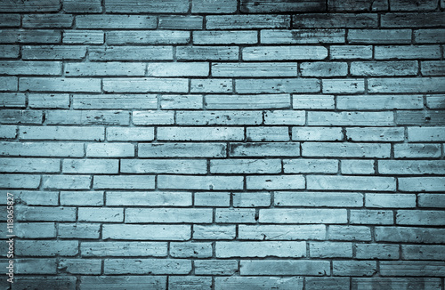 Abstract vintange blue tone brick wall