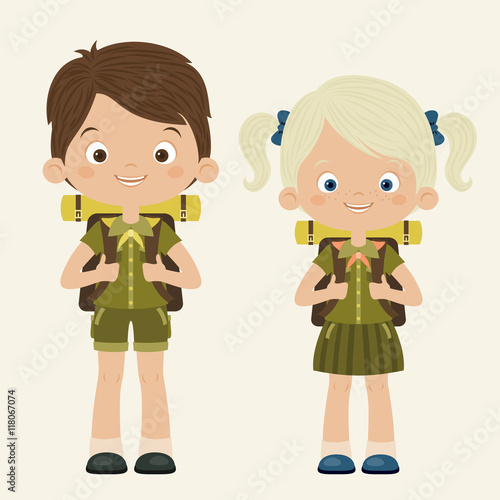 Boy and girl scouts