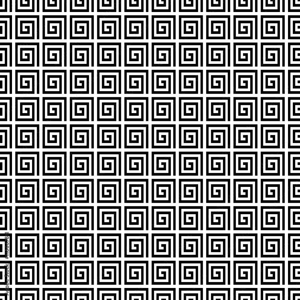 Spiral Vierecke nahtloser Hintergrund monochrom Spiral Vierecke nahtloser Hintergrund monochrom