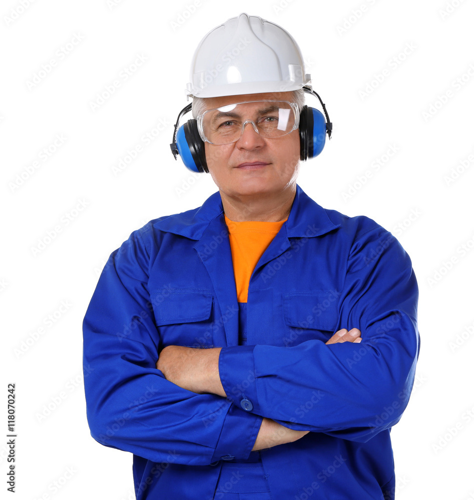 Construction worker, isolated on white Construction worker, isolated on white