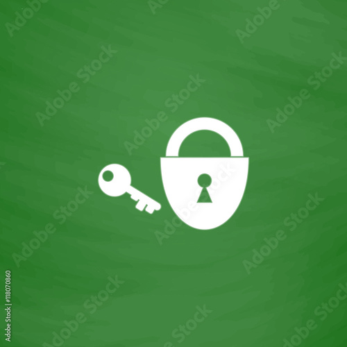padlock and key icon. Vector Eps 10