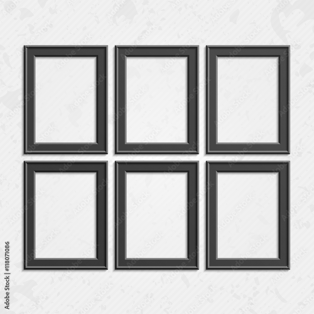 Fototapeta premium Set of black frames