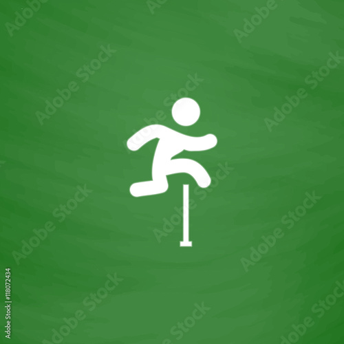 man figure jumping over obstacles