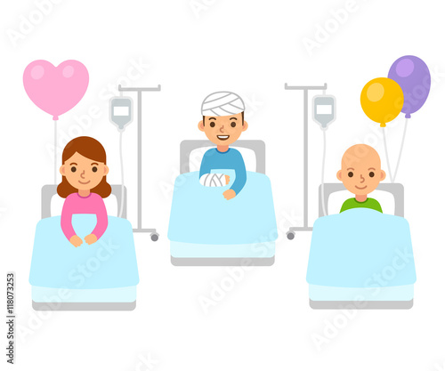 Children in hospital illustration