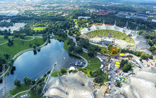 Fotografie View at Stadium of the park in Munich, Germany