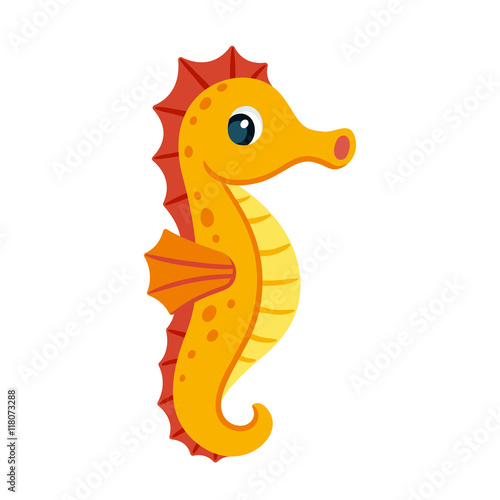 Cute cartoon seahorse photo