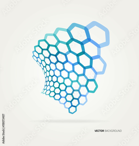 Abstract wave Vector hexagons template.