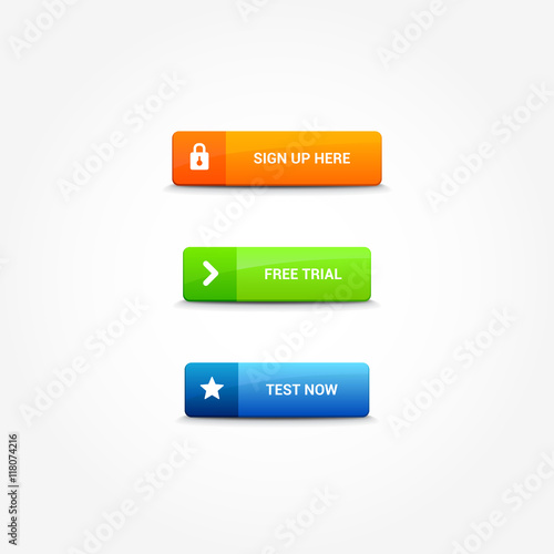 Sign Up, Free Trial & Test Now Buttons