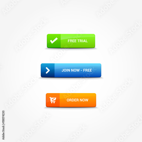 Free Trial, Join Now Free & Order Now Buttons