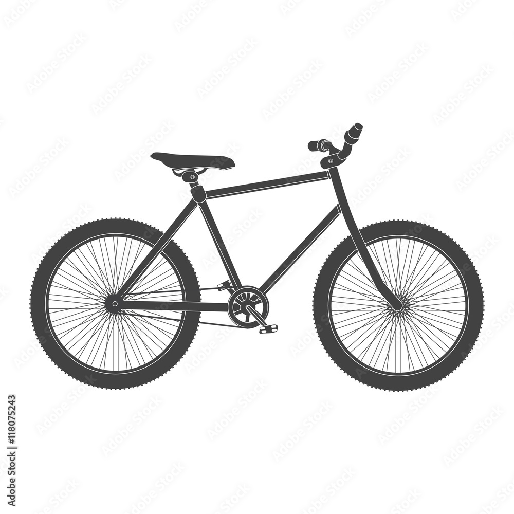 Fototapeta premium MTB black Bicycle isolated.