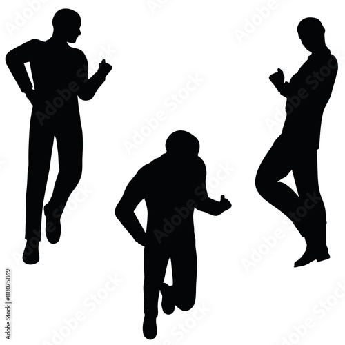 man silhouette in joyful pose