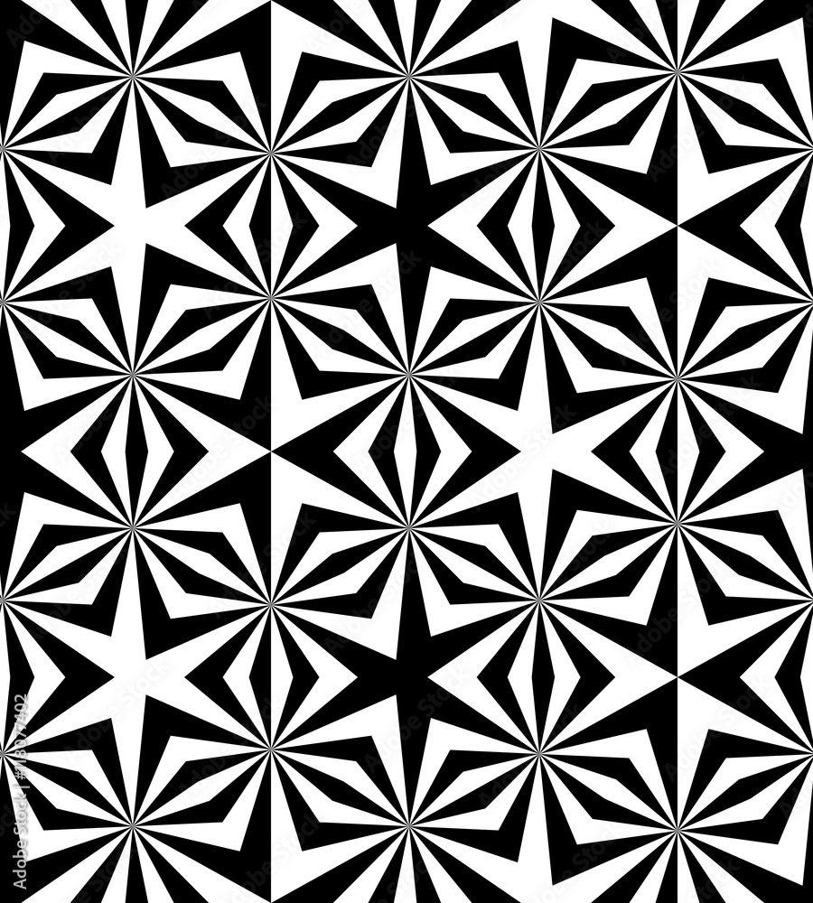Fototapeta premium Seamless Polygonal Monochrome Pattern. Geometric Abstract Background. Suitable for textile, fabric and packaging. Vector Illustration.