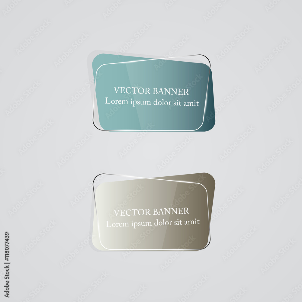 Glass banner set. Vector illustration. Glass banner set. Vector illustration.