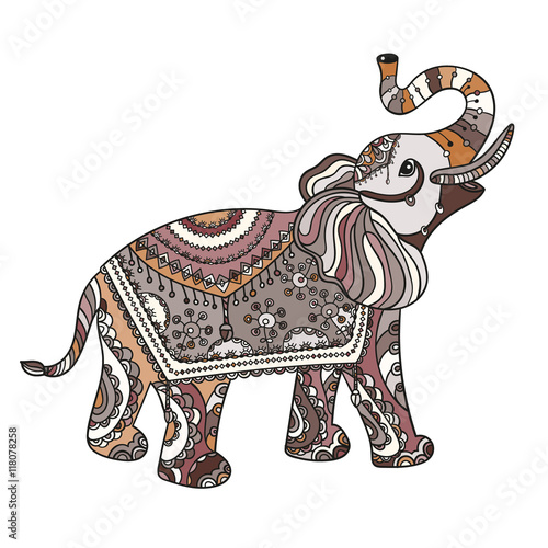 Stylized fantasy patterned elephant