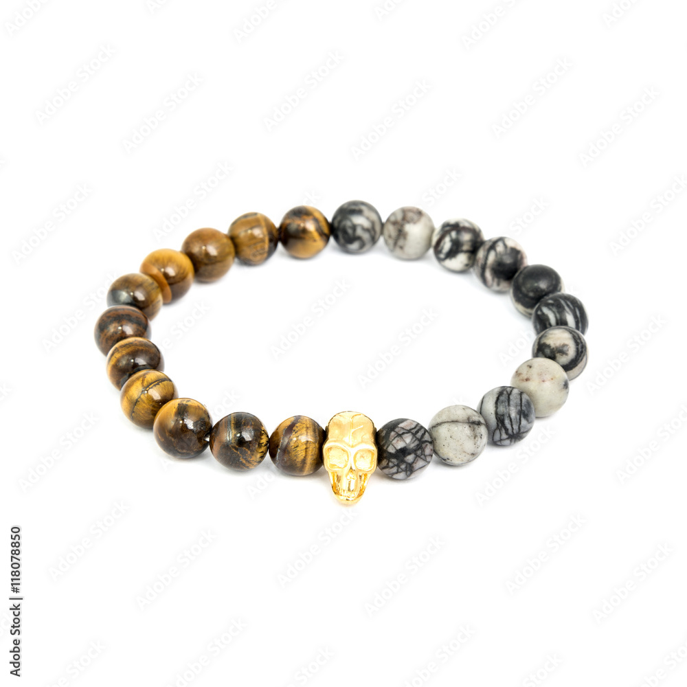 Fashion male bracelet isolated on white Fashion male bracelet isolated on white