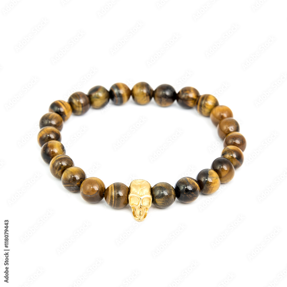 Fashion male bracelet isolated on white Fashion male bracelet isolated on white