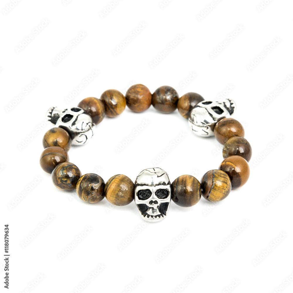Fashion male bracelet isolated on white Fashion male bracelet isolated on white